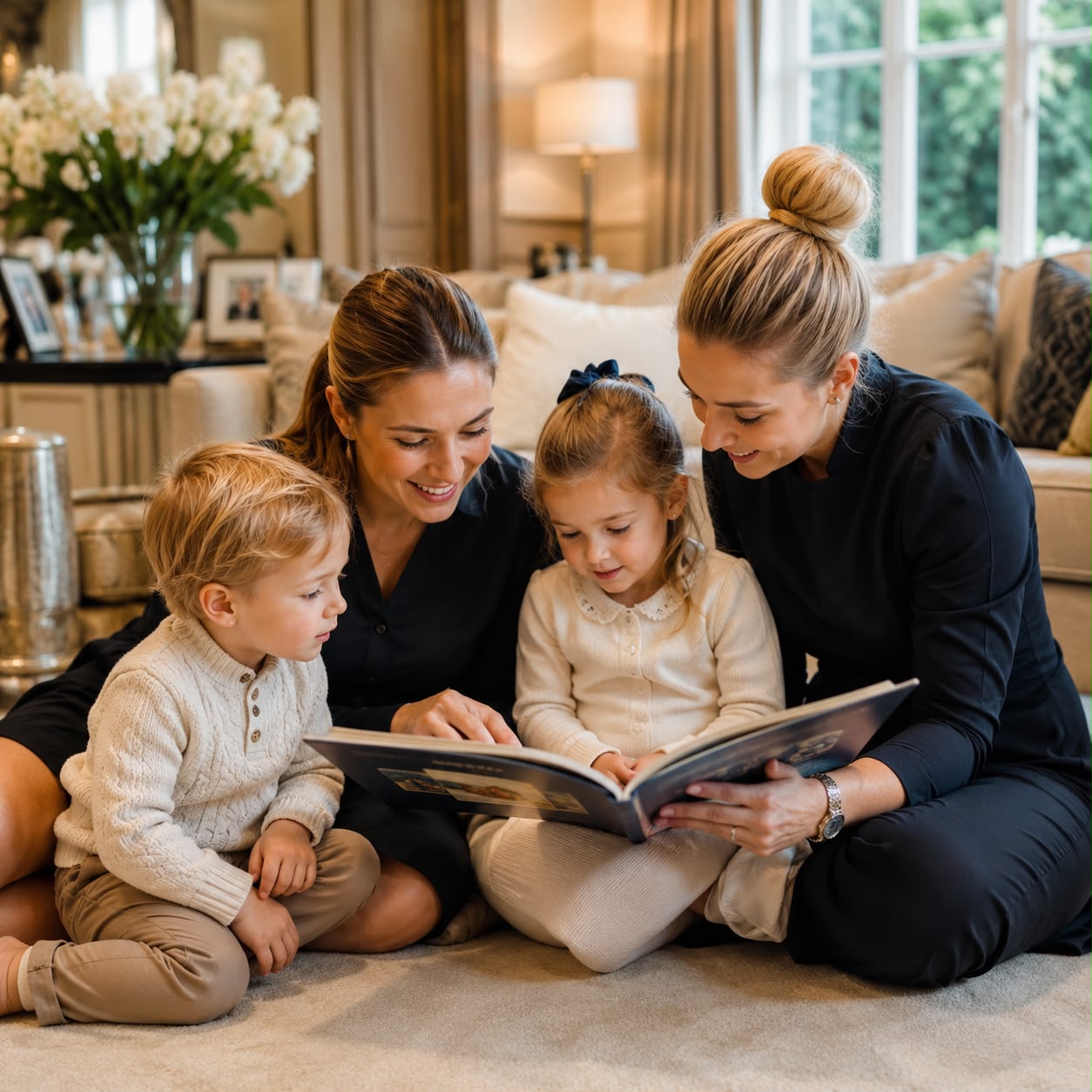 Professional rota nanny supporting children at home.